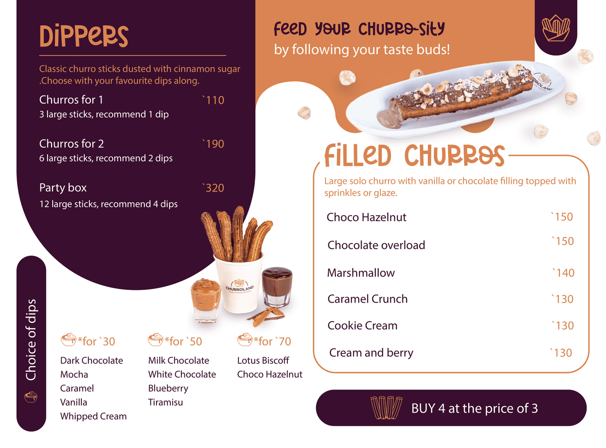 Churroland Menu