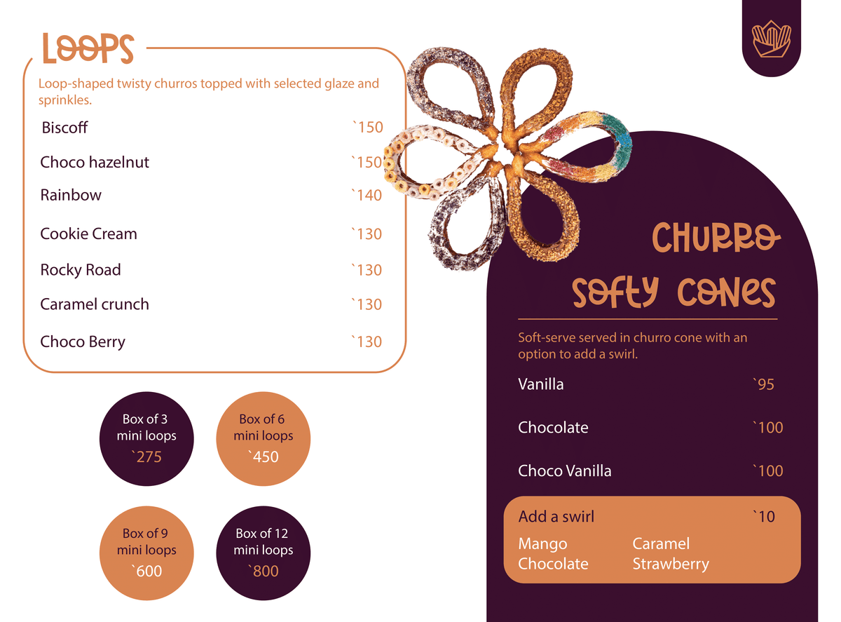 Churroland Menu