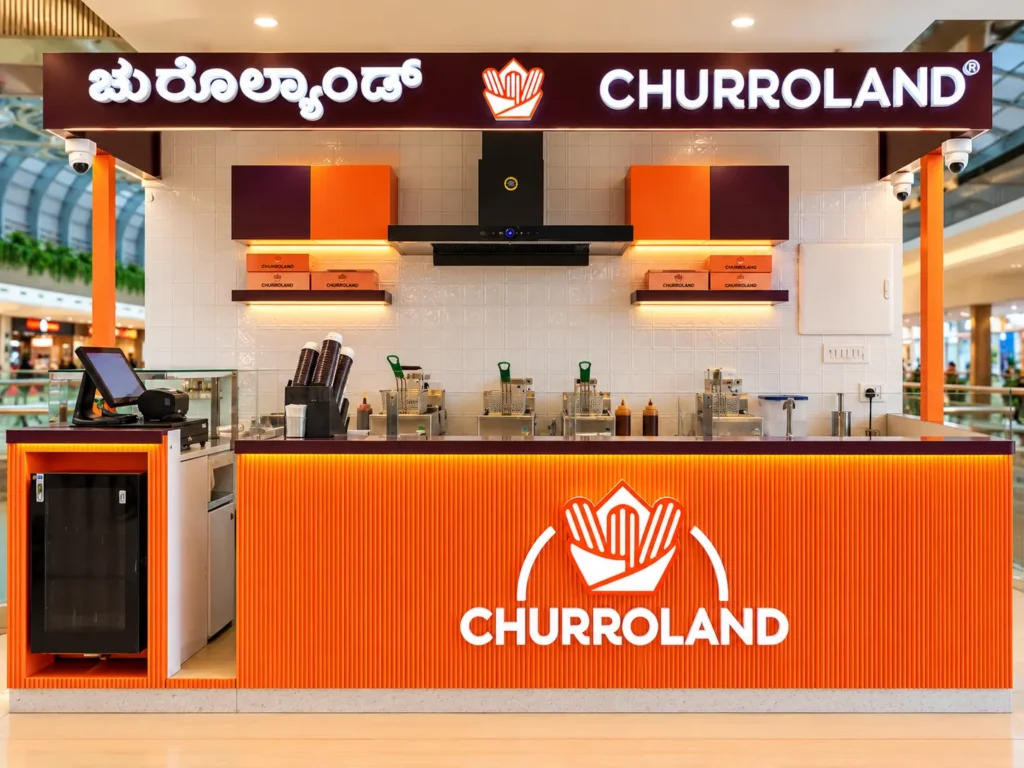 Churroland churro kiosk at M5 Mall food court, Electronic City, Bengaluru