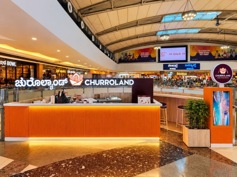 Churroland kiosk at the Mantri Square Mall food court, Malleshwaram, Bengaluru